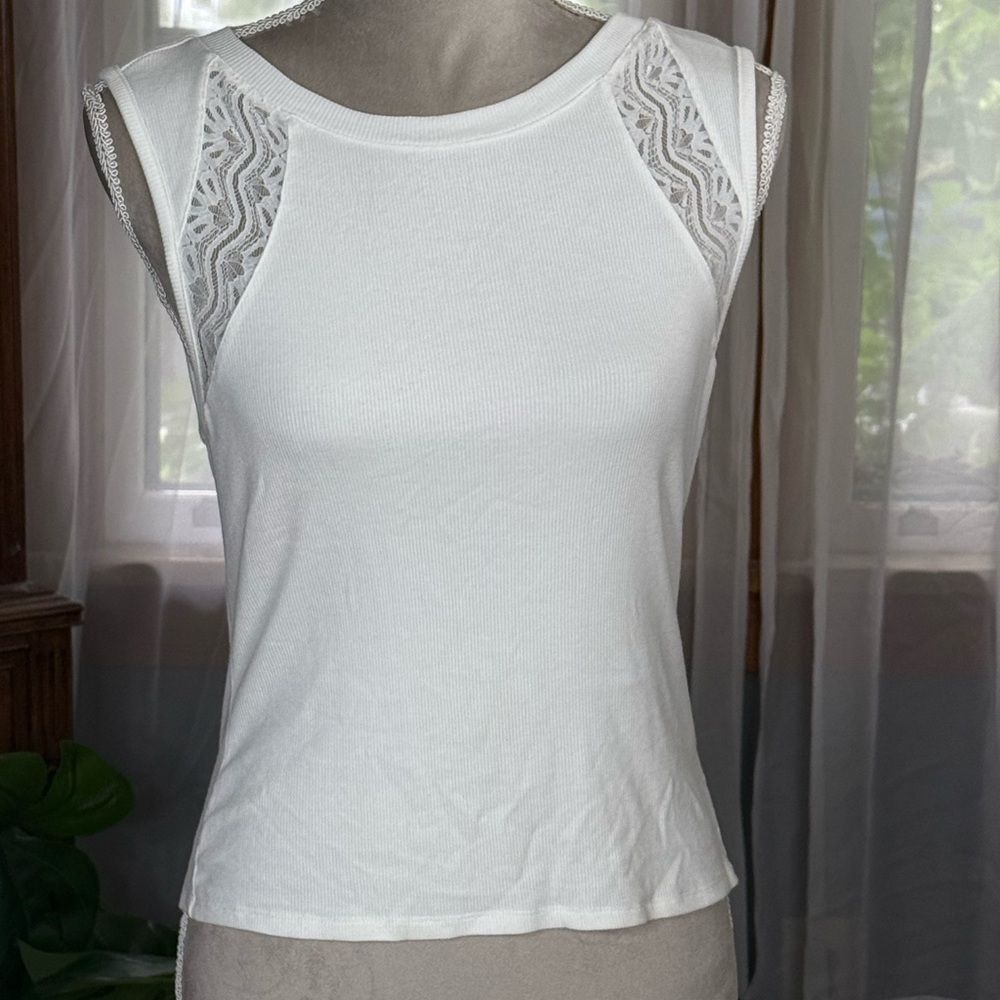 ☀️SUMMER CLEARANCE SALE☀️ Paige White Lace Trim Women's Top